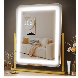 Illuminated Gold Vanity Mirror